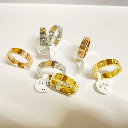 Classic Cross Stainless Steel Couple Ring